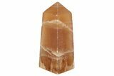 Polished, Banded Honey Calcite Obelisk #217042-1
